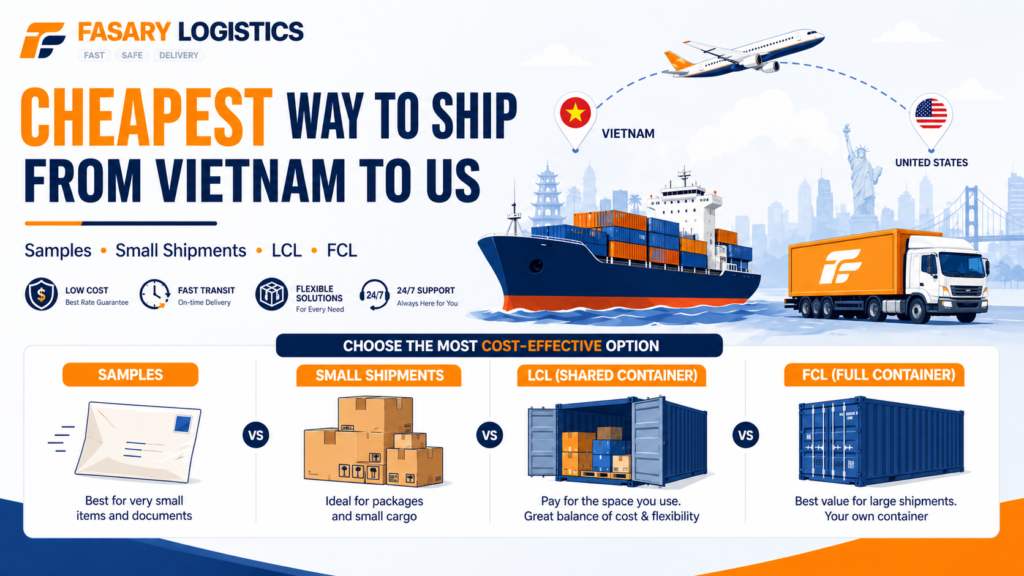 Cheapest Way to Ship from Vietnam to US by Cargo Size