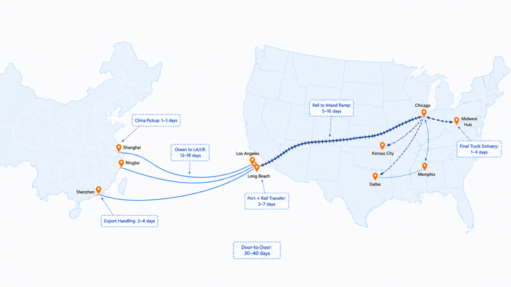 Sea Shipping Routes from China to USA