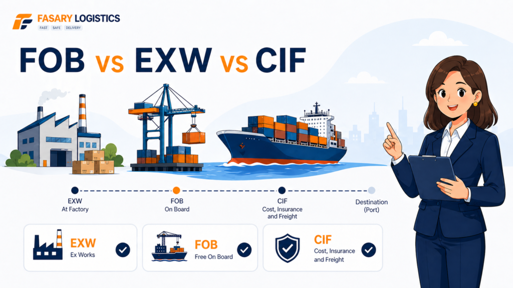 FOB vs EXW vs CIF