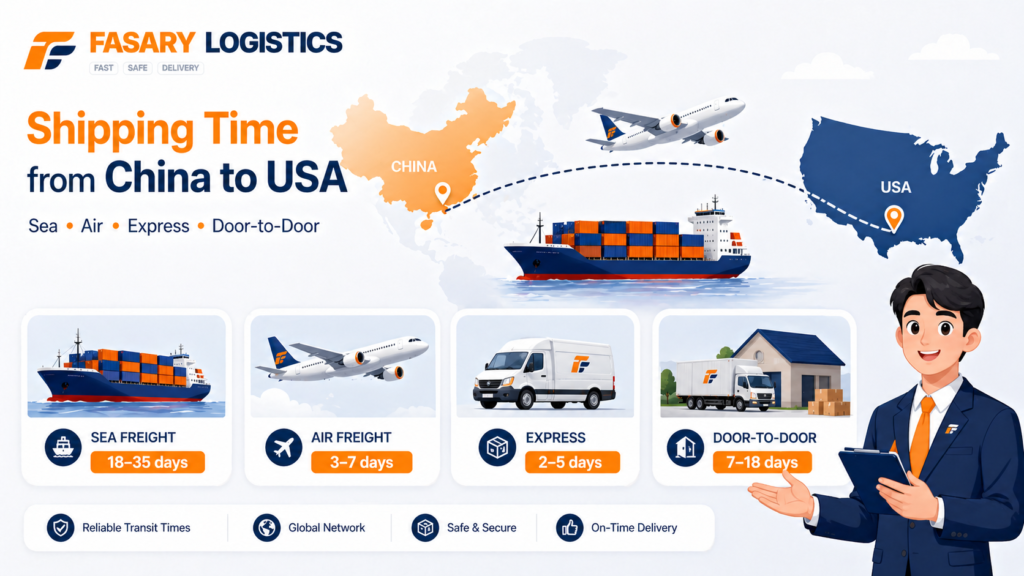 Shipping Time from China to USA: Sea, Air, Express, and Door-to-Door Transit Times