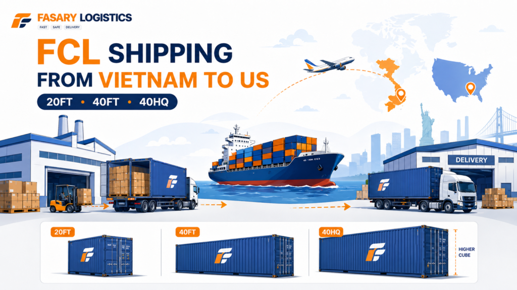 FCL Shipping from Vietnam to US: 20ft, 40ft, 40HQ, Factory Loading, and Final Delivery