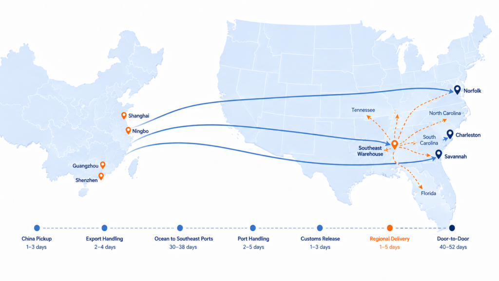 Sea Shipping Routes from China to USA