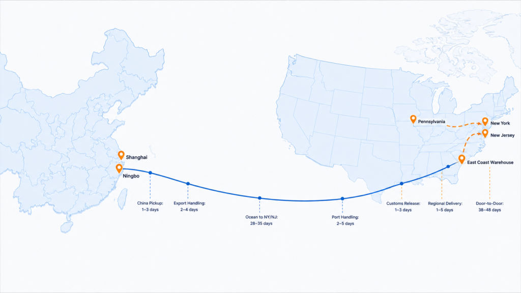 Sea Shipping Routes from China to USA