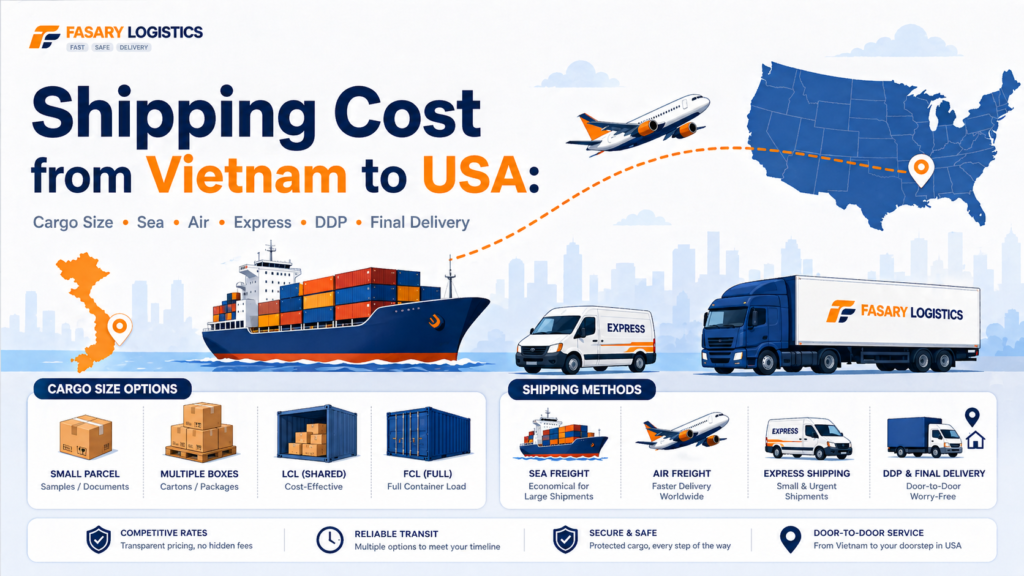 Shipping Cost from Vietnam to USA: Cargo Size, Sea, Air, Express, DDP, and Final Delivery