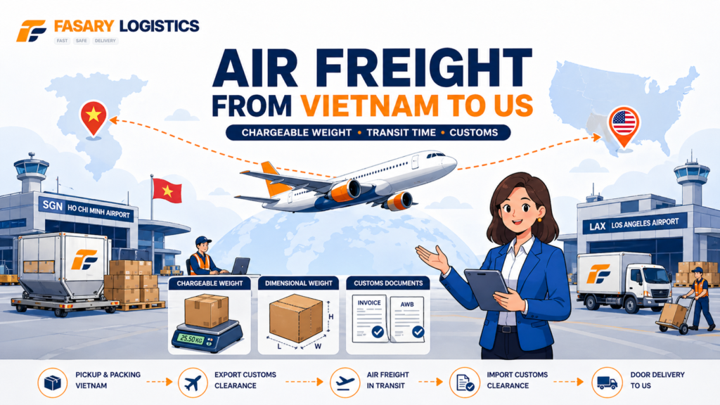Air Freight from Vietnam to US: Chargeable Weight, Transit Time, Customs, and Door Delivery