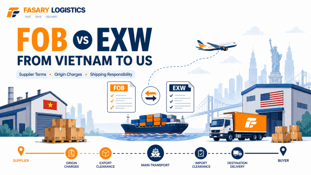 FOB vs EXW from Vietnam to US: Supplier Terms, Origin Charges, and Shipping Responsibility