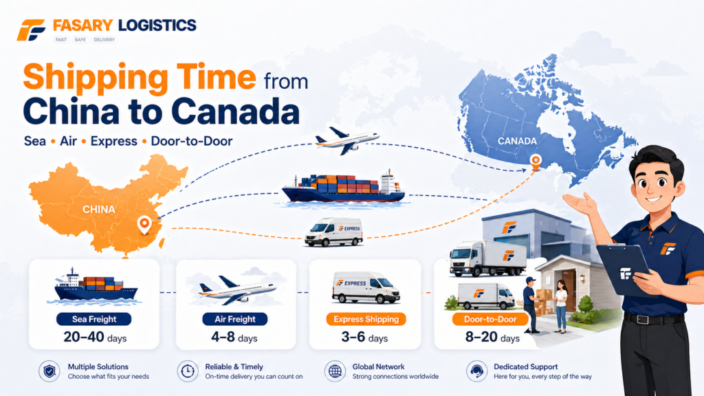 Shipping Time from China to Canada: Sea, Air, Express, and Door-to-Door Transit Times