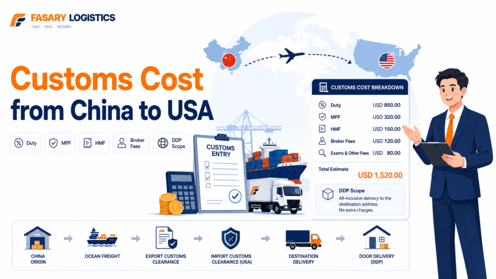 Customs Cost from China to USA: Duty, MPF, HMF, Broker Fees, Exams, and DDP Scope