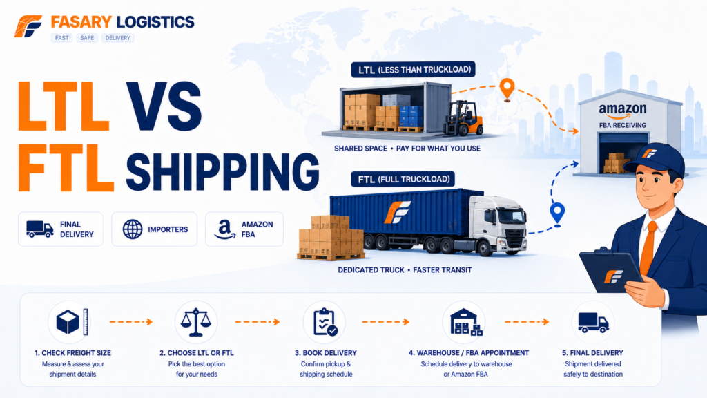 LTL vs FTL Shipping: Final Delivery Choice for Importers and Amazon FBA Sellers