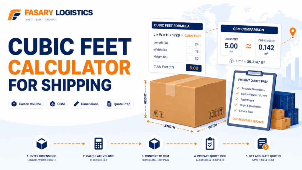 Cubic Feet Calculator for Shipping: Carton Volume, CBM, and Freight Quote Prep